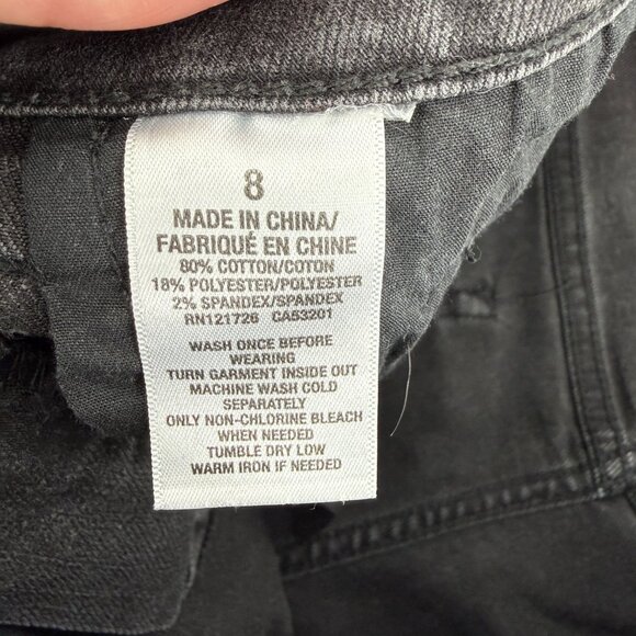 Aeropostale Women’s Black Denim High Rise Shorty Shorts Sz 8 Distressed Cutoffs - Picture 9 of 13